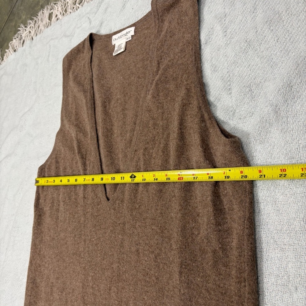 Outlander Sleeveless Low V Neck Lambwool Rabbit Hair Knit Tunic Dress Sz M - Picture 9 of 9